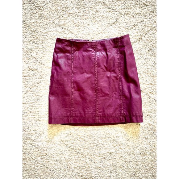 Free People Faux Leather Skirt - Picture 1 of 6